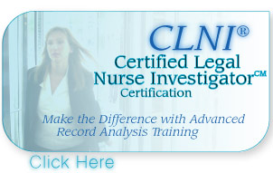 Certified Legal Nurse Investigator Certification